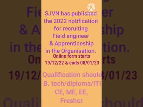 SJVN 2022 recruitment | Freshers Civil engineering jobs | Apprenticeship 2022 Jobs |  SJVN Vacancy