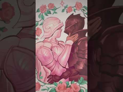 lovers in arms 💖⚔️💖 #knights #sketchbook #artwork #digitalart #roses