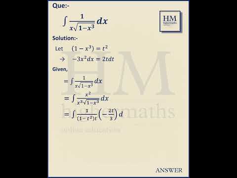 Integration Solved Question | Que 07 | calculus | highermaths | #ytshorts #shorts #math #maths