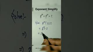 Exponent Simplify ❣️#simplificationtrick #mathstheseries #mathsshort #maths