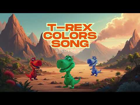 🟥🟩🟦 Colors with Tyrannosaurus Rex | Dino Dance Song for Kids