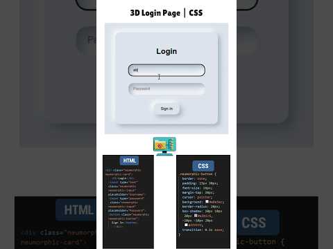 create a 3D  login page using CSS 🪩