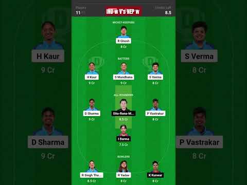 INDw vs NEPw dream 11 first rank team #dream11winner #cricket #viralshots #indiawomens