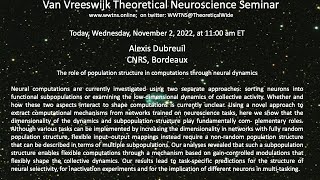 The role of population structure in computations through neural dynamics, Alexis Dubreuil, CNRS