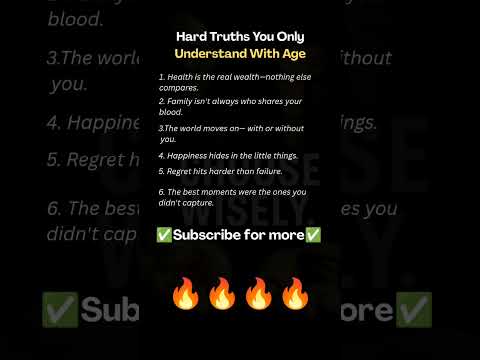 Hard Truths You Only Understand With Age.... #motivation #stayfocused #selfimprovement