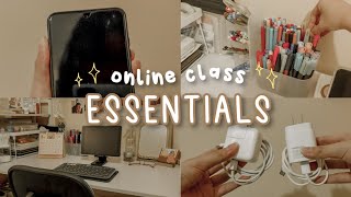 my online class essentials 💻 (things that I usually need during ol class)
