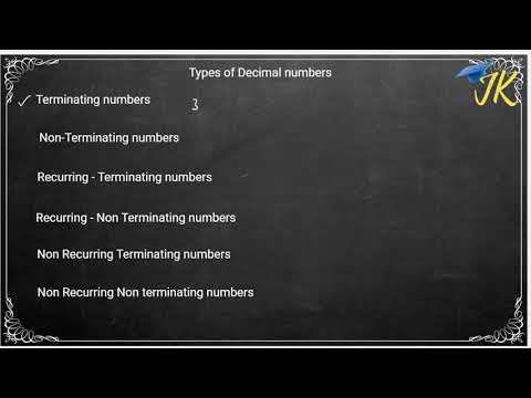 Types of Decimals- Math concepts for Class 6, and class 7, CBSE, ICSE, Competitive exams - In Tamil