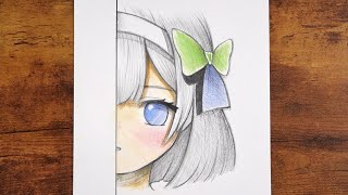 Anime Girl Drawing Tutorial with Pencil and Colored Pencil