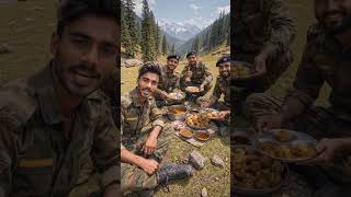 Kashmir ki Wadiyon Mein daal bati khane ka maja | Fouji Life 🇮🇳 #armymotivation#shortsfeed #shorts