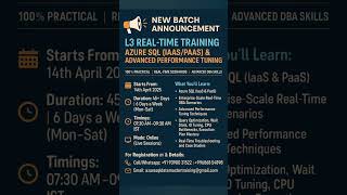 🎓 L3 Real-Time Training: Azure SQL (IaaS/PaaS) & Advanced Performance Tuning
