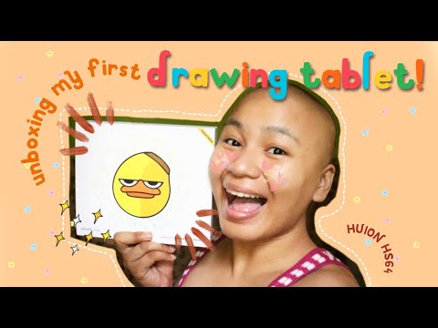 UNBOXING MY FIRST DRAWING TABLET! (Huion HS64)