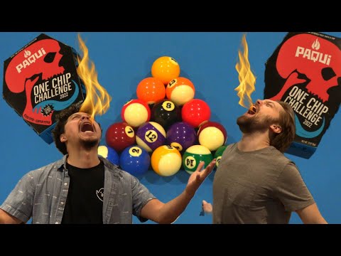 Playing Pool After Eating The World's HOTTEST Chip!