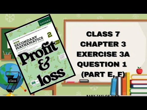 Class 7 Math Ex 3a Q1 (E, F) – Profit & Loss 🔥 Easiest ✔️ Fastest 🚀 Surprising Method!