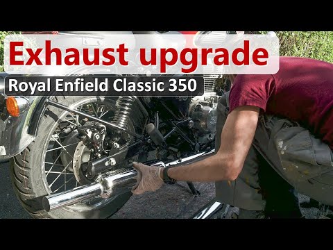 Royal Enfield Classic 350 reborn: Aftermarket exhaust and cat-delete mounting and raw sound