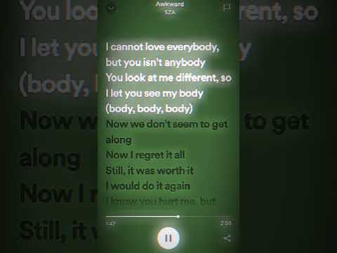 Awkward - SZA #lyrics #spotify #sza #awkward