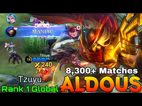 MANIAC Aldous Insane 8,300+ Matches - Top 1 Global Aldous by Tzuyu. - Mobile Legends