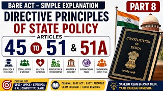 Directive Principles | Fundamental Duties (51A) | Bare Act explained | UPSC | UPPCS