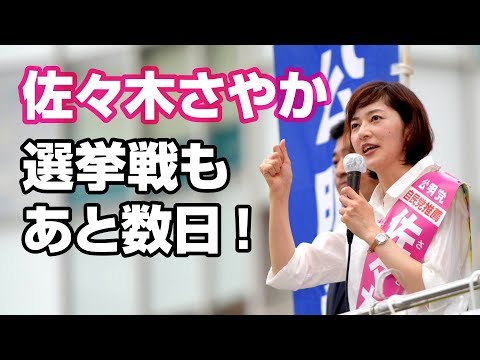 選挙戦もあと数日！【2019参院選】神奈川県選挙区 佐々木さやか