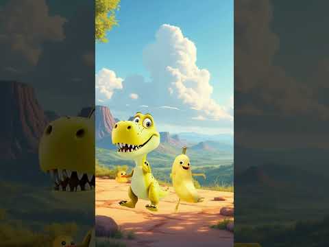 🦖🍌 T-Rex Banana Dance Challenge! #Shorts #Dance #DinoFun