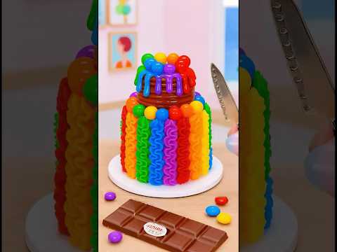 🎈 Sweet and Adorable Rainbow Chocolate Cake #shorts #viral #rainbowcake