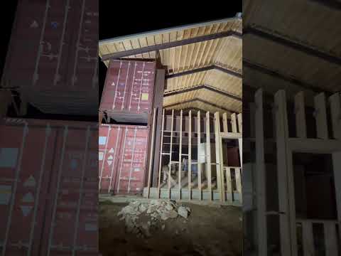 Shipping container home build. #weekendwarrior #wallframing #gehl #telehandler #shippingcontainer