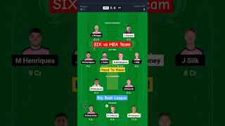 SIX vs HEA Dream11 Prediction || Big Bash League 2024 || #shorts
