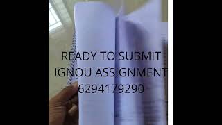 IGNOU solve assignment