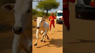 Baby calf got covered with scorpions saved by rescue team! #humanity #cow #animalrescue
