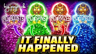 ALL 4 POPPED → MEGA FEATURE!!! FO' MO' MUMMY SLOTS!!!!!