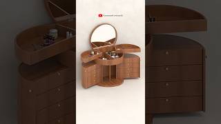 Space Saving Dressing Table with Mirror and Storage Organizers #furnituredesign