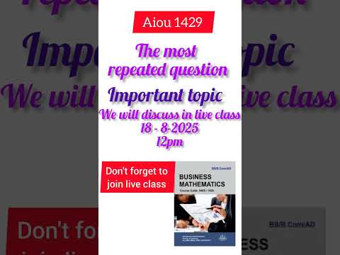 Aiou 1429 The most important topic discuss in live class #liveclsss #important #aiou #1429