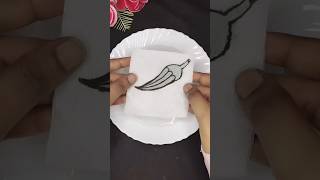 Outline tissue paper drow bhindi ideas for kids | Kids video #shorts #shortsfeed #papercraft