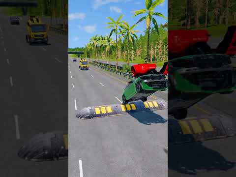Cars vs Mega Big Speed Bump - BeamNG.Drive
