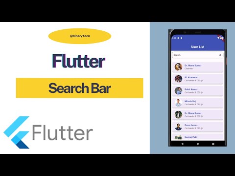 Search Bar Flutter Tutorial || How to Cerate a Search Bar in Flutter  Simple & Easy