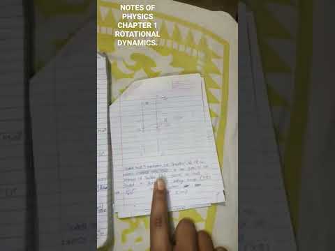 NOTES OF PHYSICS CHAPTER 1 ROTATIONAL DYNAMICS. MAHARASHTRA BOARD.
