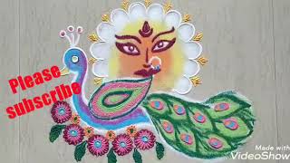 Navratri Durga Pooja rangoli design || Diwali Laxmi Pooja rangoli