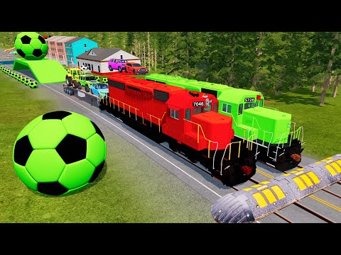 Flatbed Truck Mcqueen | Transportation with Truck - Pothole vs Car #9 - BeamNG.Drive
