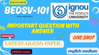 BEDSV-101 Important Questions and Answers for Exam / Latest Guess Paper / #ignou #bedsv101 #exam