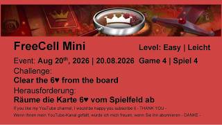 FreeCell Mini - Easy #4 | Aug 20th, 2026