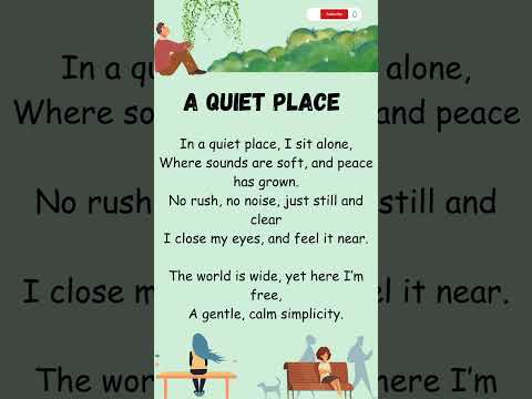 A Quiet Place| Poems in English | English poem for kids | #shorts