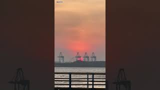 Celestial Fire ! The Big Ball of Sun's Dramatic Farewell #sunset #fire #sun #srilanka #colombo