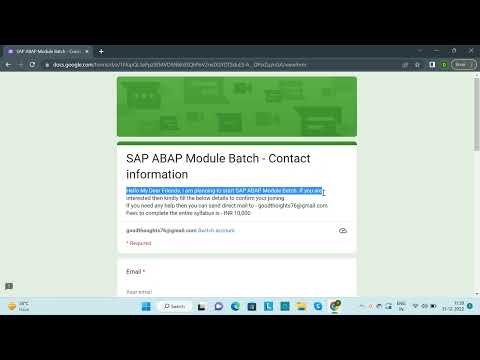 SAP ABAP Module Class Batch Form