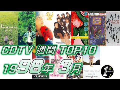 CDTV 1998年 3月 週間ランキング TOP10 [JPOP RANKING / 일본노래 랭킹]