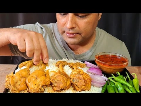 ASMR EATING CHICKEN LEGPIECE CURRY WITH WHITE RICE,CHICKEN CURRY EATING,MUKBANG VIDEO,EATING SHOW.