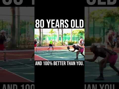 Unbelievable pickleball shot from 80 years Old!