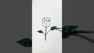 Rose Drawing colouring painting #shorts #rosedrawing #drawingandpainting