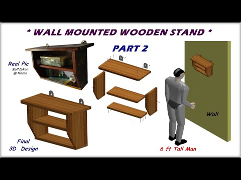 3D Design of a Wall mounted Wooden Stand - Part2 for beginners (Students) #3dmodeling, #Solidworks