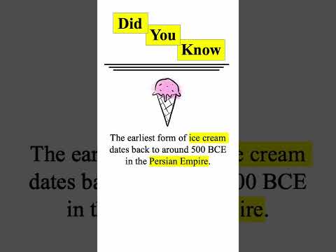 Amazing Facts 11 - Ice cream comes from ...