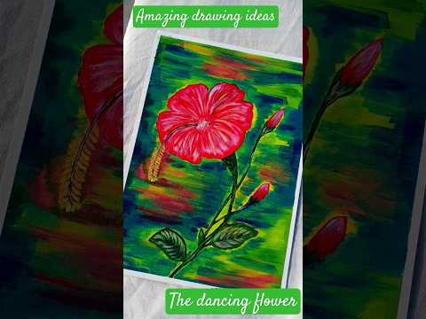 The dancing flower🌺🌺#youtubeshorts#shortsfeed#drawingideas#easydrawingideas#flowerdrawing#hibiscus