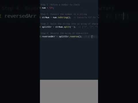 Check if a Number is Palindrome in javascript.   #playwrightautomation #programming